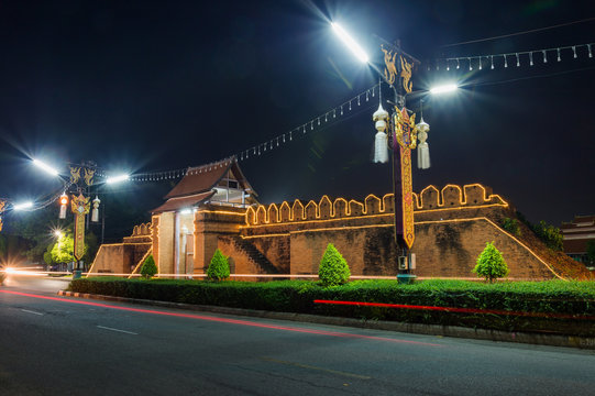 Tha Pratu Thanang Gate of old city in Lamphun,Thailand
