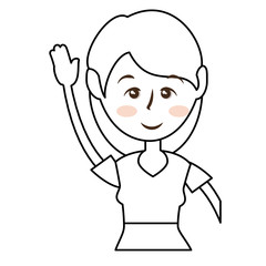 woman wearing sport clothes, cartoon icon over white background. fitness lifestyle concept.  vector illustration