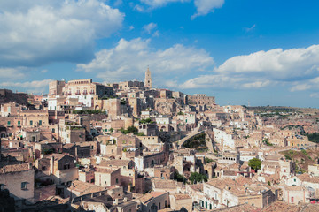 Fototapeta na wymiar The ancient city Matera in summer day