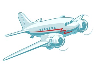 Vector Cartoon Retro Plane. Available EPS-10 vector format separated by groups for easy edit