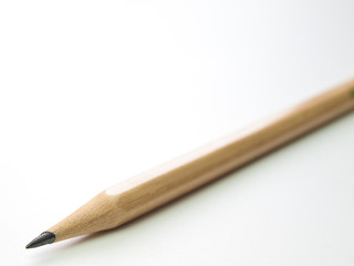 (Close up) Pencil isolated on pure white background.