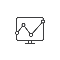 Analytics graph line icon, outline vector sign, linear style pictogram isolated on white. Symbol, logo illustration. Editable stroke. Pixel perfect