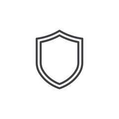 Fototapeta premium Shield, guard line icon, outline vector sign, linear style pictogram isolated on white. Symbol, logo illustration. Editable stroke. Pixel perfect