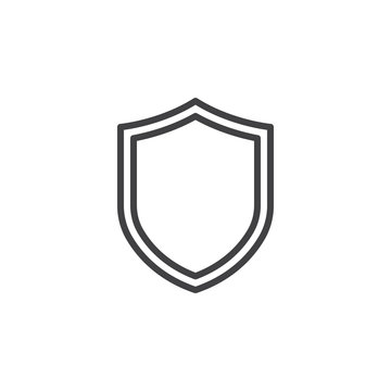 recommend clip art: Shield, guard line icon, outline vector sign, linear style pictogram isolated on white. Symbol, logo illustration. Editable stroke. Pixel perfect