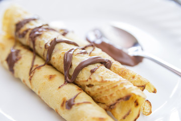 Chocolate roll crepes
