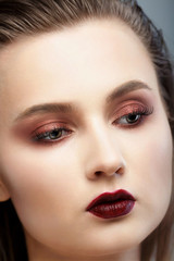 Beauty Woman Portrait. Professional Makeup for Brunette