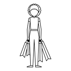 young woman with shopping bags vector illustration design