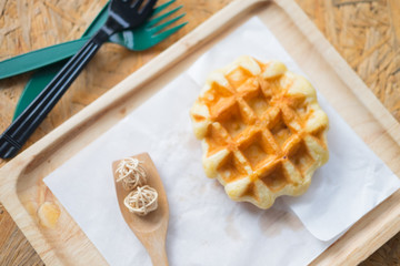 Waffle for gourmet breakfast