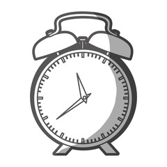 grayscale silhouette of alarm clock vector illustration