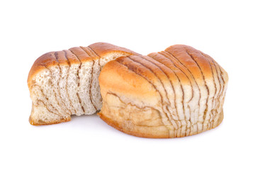 brown sugar bread on white background