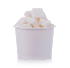 sugar cube on white background