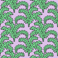 Seamless Tropical Jungle Palm Leaves Pattern.