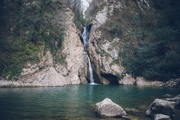 mountain waterfall