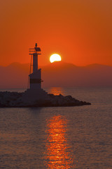 Zakynthos lighthouse and sunrise