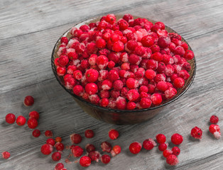 Frozen berries of red currant
