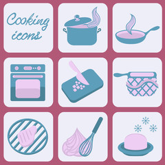 Cooking icons for your design. Vector illustration.