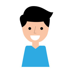 young man expression face avatar character vector illustration design