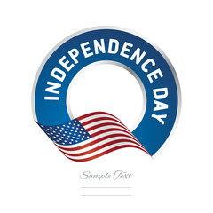 Independence Day USA flag color label logo icon