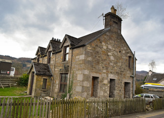 Fototapeta na wymiar Haus, Schottland, England, United Kingdom, Higlands, Natur, Grass, Weiden, Berge, Architektur 