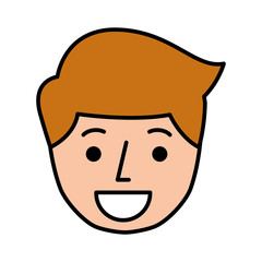young man expression face avatar character vector illustration design