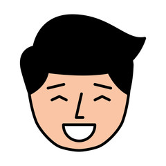 young man expression face avatar character vector illustration design