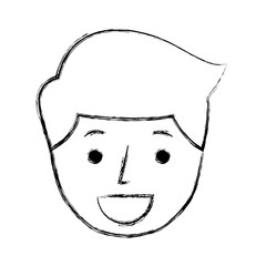 young man expression face avatar character vector illustration design