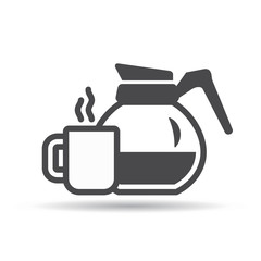 Coffee Pot Icon. Vector, Flat style design