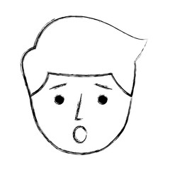 young man expression face avatar character vector illustration design