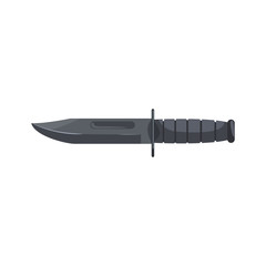 Nonfolding military knife. Military weapon vector Illustration