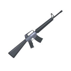 Automatic machine gun. Military weapon vector Illustration