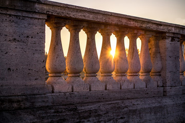 Columns over sunset