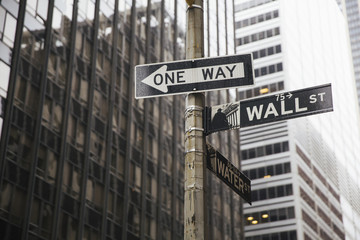 Fototapeta na wymiar Wall Street signal.
