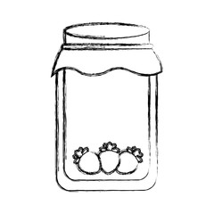 mason jar with fruits isolated icon vector illustration design