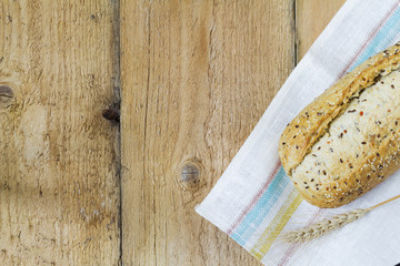 Useful bread with cereals, with spikelets, with salt