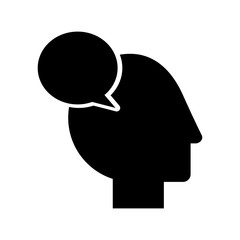 human head profile with speech bubble vector illustration design