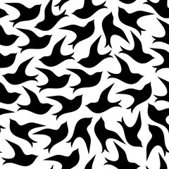 Birds seamless pattern vector illustration.