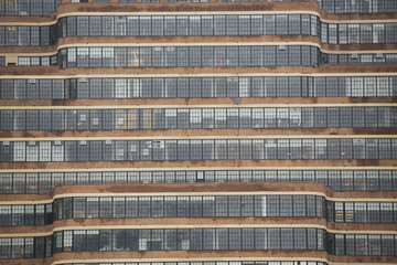 Brick facade with large windows