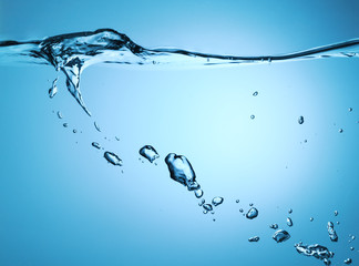 Water splash with ripple and bubble