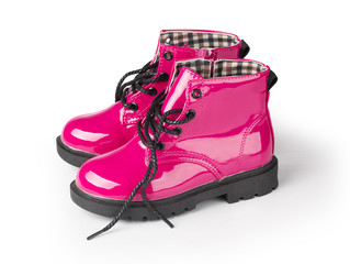 girl pink shoes isolated
