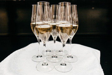 full glasses of champagne