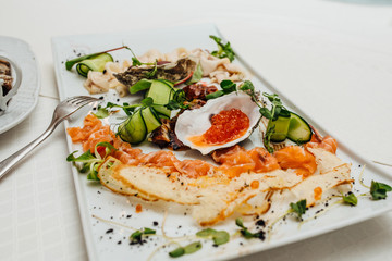 fresh salad on table