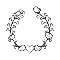 wreath floral decorative icon vector illustration design