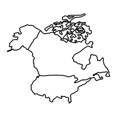 Map of the american north vector illustration design