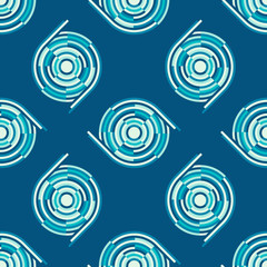 The seamless pattern consisting of blue geometrical circles.Design element for textile prints and t-shirts and bed linen and brown paper
