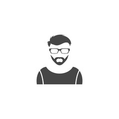 Hipster portrait icon - Illustration