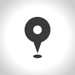 map pin icon. flat design, vector. black and white illustration