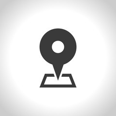 map pin icon. flat design, vector. black and white illustration
