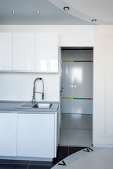 Interior of modern kitchen in a spacious apartment