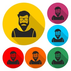 Hipster portrait. - Illustration