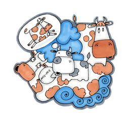 Doodle cow